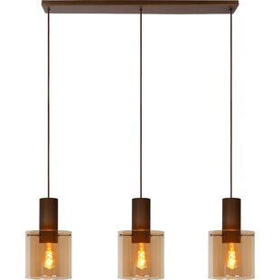 Lampa wisząca Toledo - Lucide | Bursztynowe szkło, E27