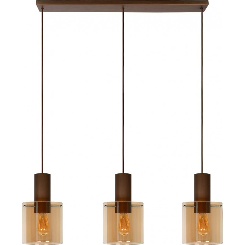 Lampa wisząca Toledo - Lucide | Bursztynowe szkło, E27