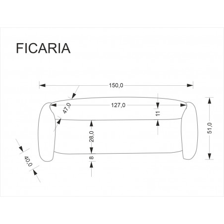 Ławka tapicerowana Ficaria Halmar | Pojemnik, 150x47cm, Kremowa