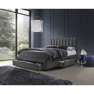 Łóżko welwetowe Grace 160x200 szare HALMAR - Komfort i styl