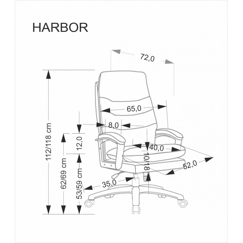 Fotel gabinetowy Halmar Harbor - Eko skóra, Czarny - Komfort i styl