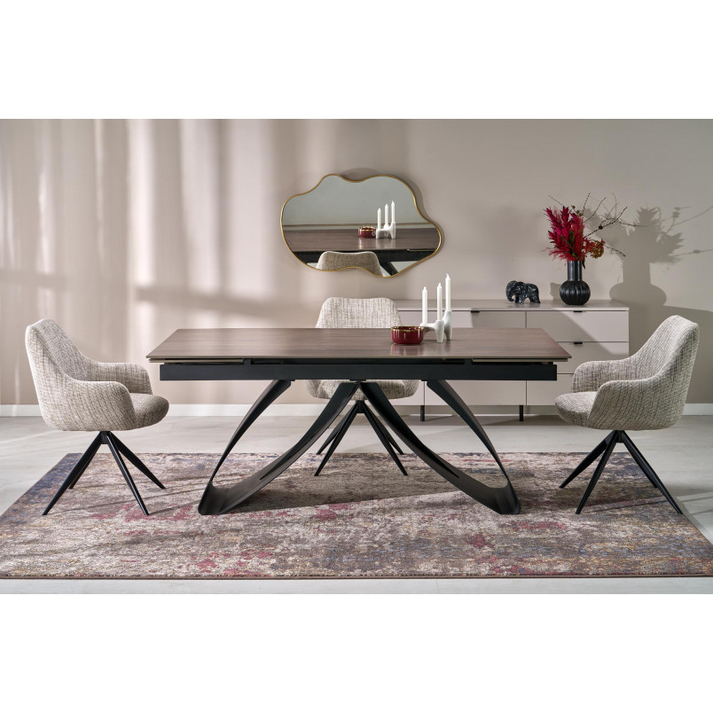 Stół rozkładany Hilario 180-260x90 Halmar | Orzech/Czarny