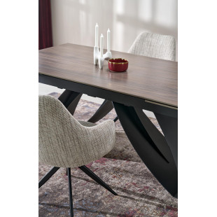 Stół rozkładany Hilario 180-260x90 Halmar | Orzech/Czarny