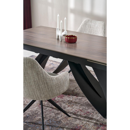 Stół rozkładany Hilario 180-260x90 Halmar | Orzech/Czarny
