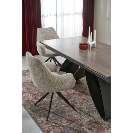 Stół rozkładany Hilario 180-260x90 Halmar | Orzech/Czarny