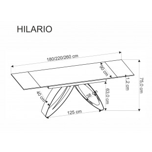 Stół rozkładany Hilario 180-260x90 Halmar | Orzech/Czarny
