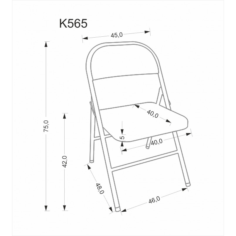 Krzesło składane metalowe K565 Halmar - Szare | Sklep meblowy
