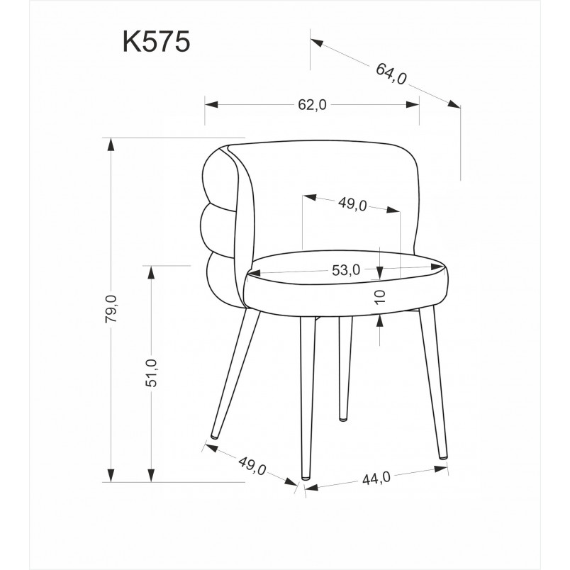 Krzesło tapicerowane K575 Halmar - oliwkowe, tkanina, metal