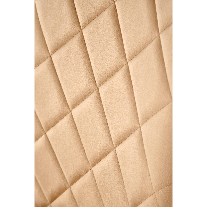 Krzesło welurowe pikowane K578 beżowy/srebrny Halmar - Komfort i styl