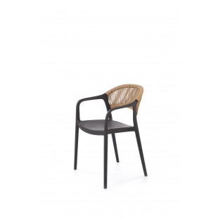 Krzesło plastikowe Halmar K582 - Czarny/Naturalny | Komfort i styl