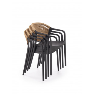 Krzesło plastikowe Halmar K582 - Czarny/Naturalny | Komfort i styl