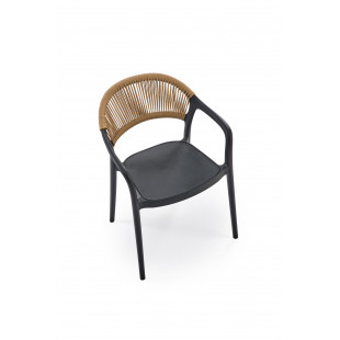 Krzesło plastikowe Halmar K582 - Czarny/Naturalny | Komfort i styl