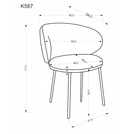 Krzesło welurowe beżowe Halmar K587 - Komfort i styl