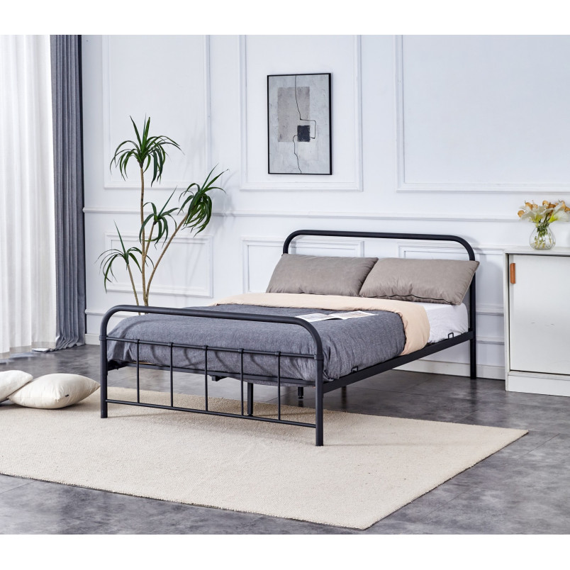 Łóżko metalowe Linda 140x200 czarne Halmar - Komfort i styl