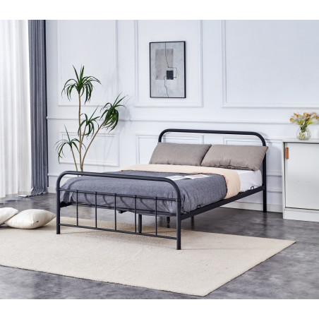 Łóżko metalowe Linda 140x200 czarne Halmar - Komfort i styl