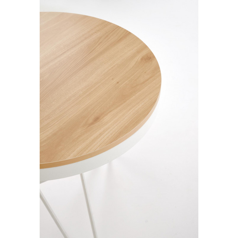 Stolik okrągły Leila 60cm Halmar | Naturalny/Biały