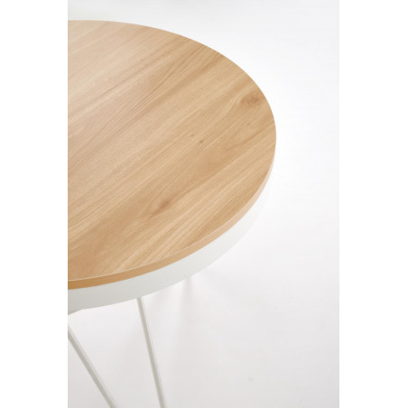 Stolik okrągły Leila 60cm Halmar | Naturalny/Biały