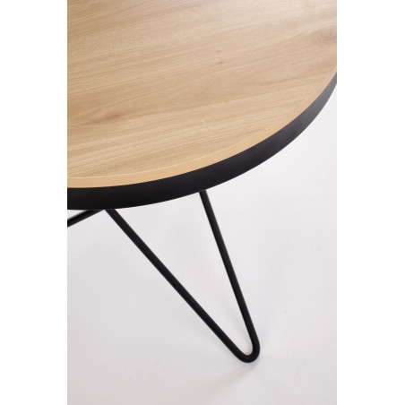 Stolik okrągły Leila 60cm Halmar | Naturalny/Czarny
