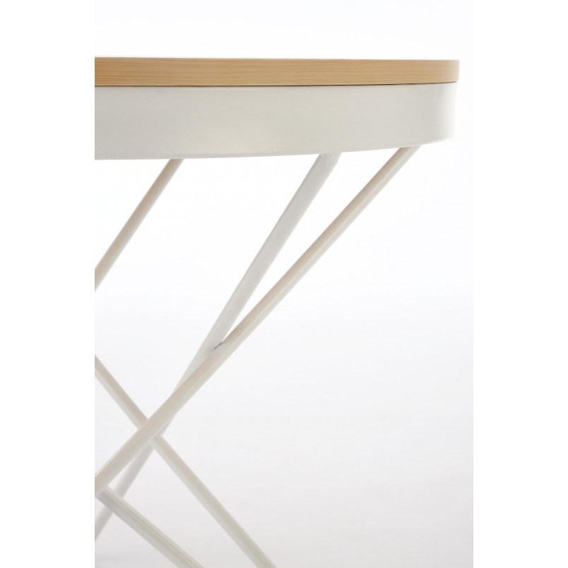 Stolik okrągły Leila 60cm Halmar | Naturalny/Biały