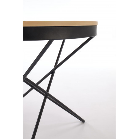 Stolik okrągły Leila 60cm Halmar | Naturalny/Czarny