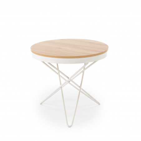 Stolik okrągły Leila 60cm Halmar | Naturalny/Biały