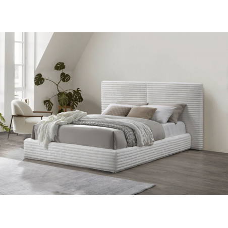 Łóżko tapicerowane Madera 160x200 kremowe Halmar | Komfortowy Sen