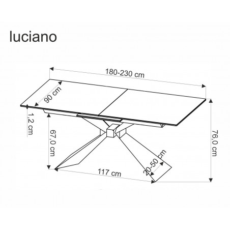 Stół rozkładany Luciano | Halmar: Biały marmur, 180-230x90cm