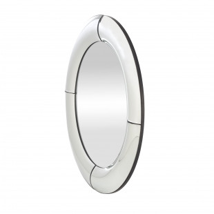 Lustro Okrągłe Glamour Moon 80cm - Halmar | Srebrna Rama