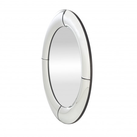 Lustro Okrągłe Glamour Moon 80cm - Halmar | Srebrna Rama