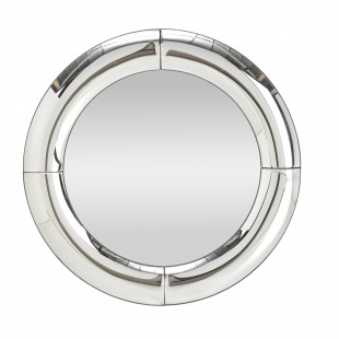 Lustro Okrągłe Glamour Moon 80cm - Halmar | Srebrna Rama