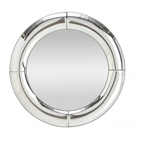Lustro Okrągłe Glamour Moon 80cm - Halmar | Srebrna Rama