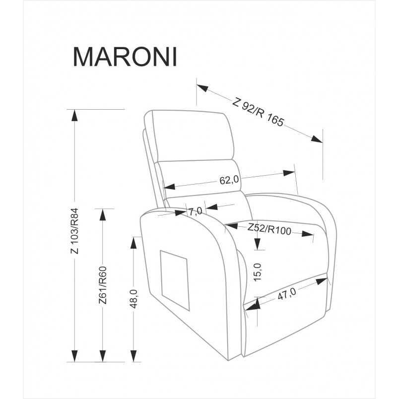 Fotel rozkładany welurowy Maroni - Halmar | Komfort i styl