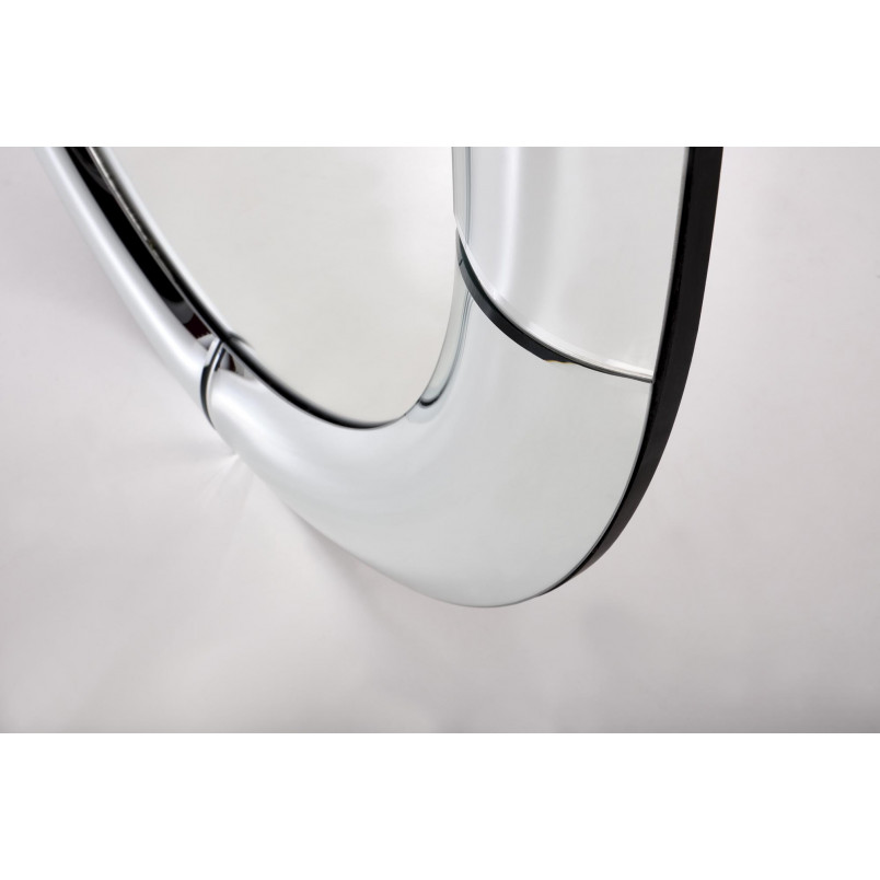 Lustro Okrągłe Glamour Moon 80cm - Halmar | Srebrna Rama