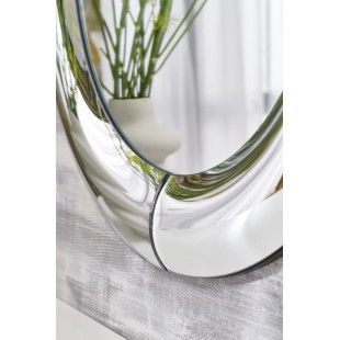Lustro Okrągłe Glamour Moon 80cm - Halmar | Srebrna Rama