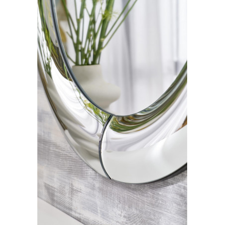 Lustro Okrągłe Glamour Moon 80cm - Halmar | Srebrna Rama