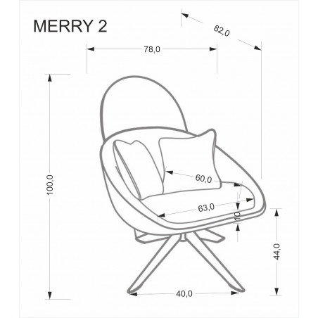 Fotel wypoczynkowy obrotowy Merry II kremowy - Halmar