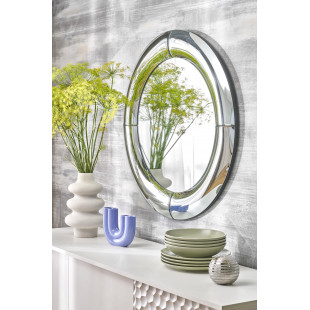 Lustro Okrągłe Glamour Moon 80cm - Halmar | Srebrna Rama