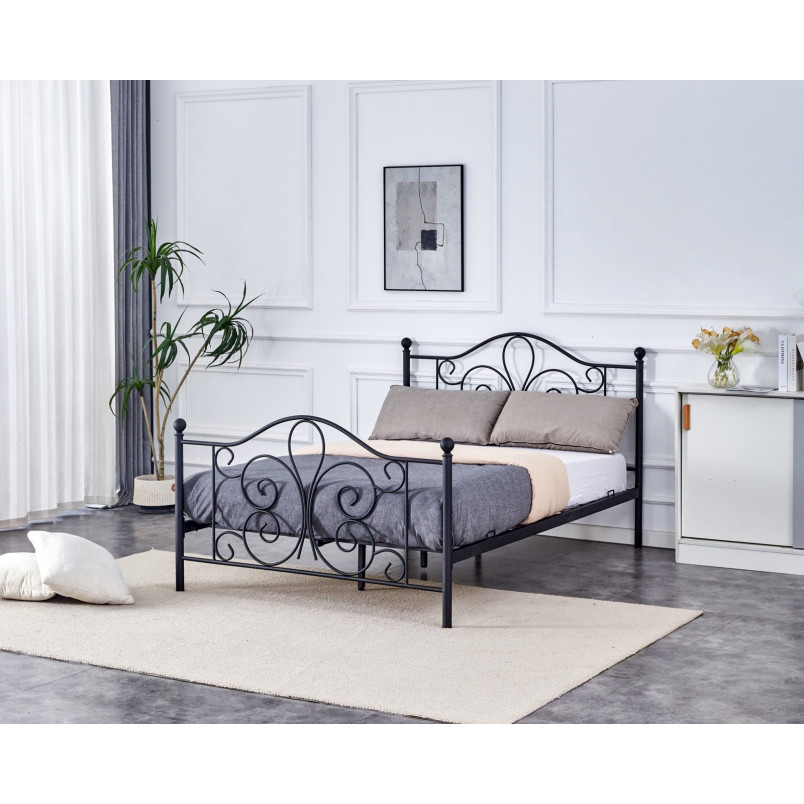 Łóżko metalowe Panama 140x200 czarne Halmar - Komfort i styl