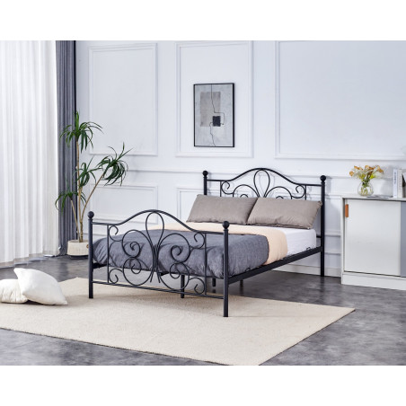 Łóżko metalowe Panama 140x200 czarne Halmar - Komfort i styl