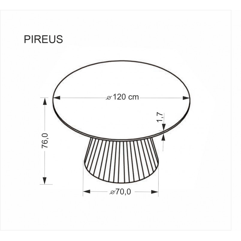 Stół okrągły marmurowy Pireus 120cm Halmar | Trawertyn, Orzech