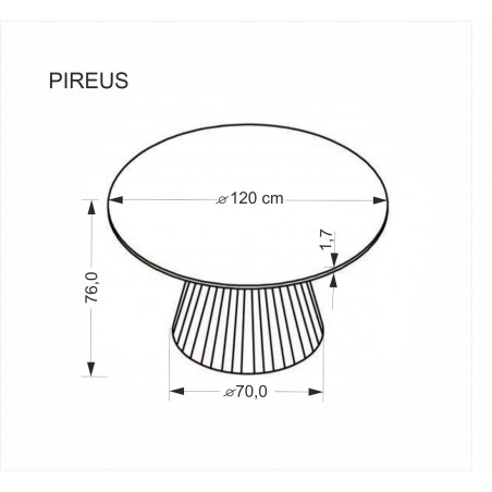 Stół okrągły marmurowy Pireus 120cm Halmar | Trawertyn, Orzech