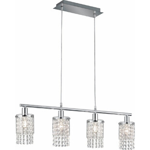Lampa wisząca szklana z kryształkami Posh 80 przezroczysty/chrom Trio