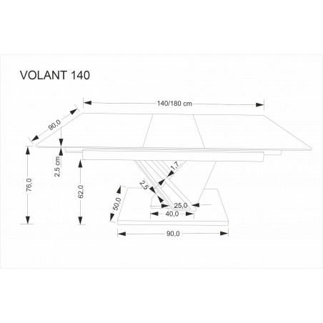 Stół rozkładany Volant Halmar | Nowoczesny design 140-180x90cm