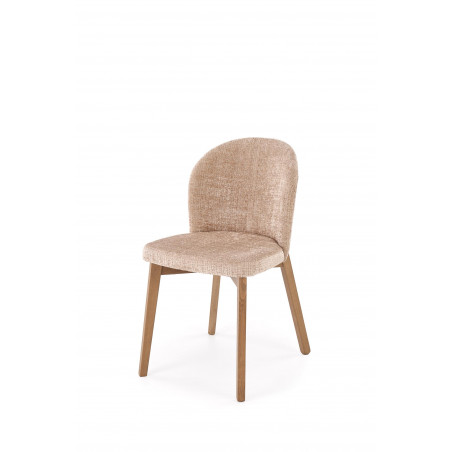 Krzesło tapicerowane Halmar Basso | Beżowy, drewniane nogi