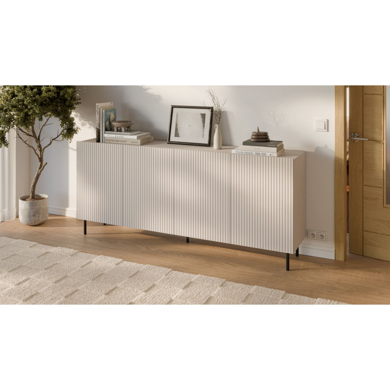 Komoda Paxos Halmar 180x40cm - Kaszmir/Czarny | Elegancki design