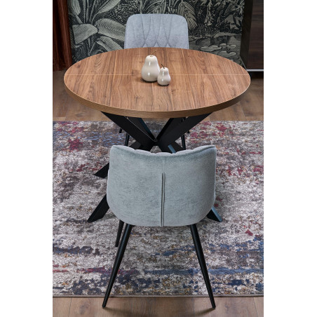 Stół okrągły rozkładany loft Peroni Halmar | 100cm | Orzech/Czarny