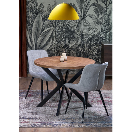 Stół okrągły rozkładany loft Peroni Halmar | 100cm | Orzech/Czarny