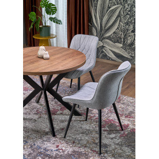 Stół okrągły rozkładany loft Peroni Halmar | 100cm | Orzech/Czarny