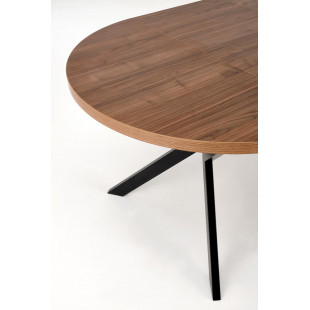 Stół okrągły rozkładany loft Peroni Halmar | 100cm | Orzech/Czarny