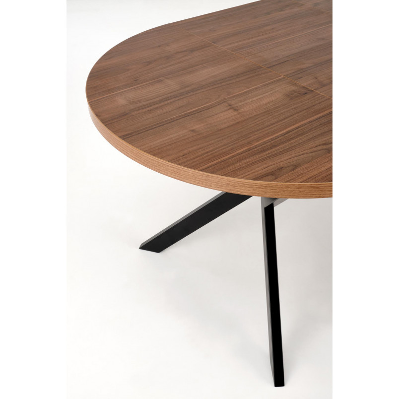 Stół okrągły rozkładany loft Peroni Halmar | 100cm | Orzech/Czarny